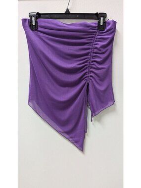 Forever 21 Orchid Purple Mesh Drawstring Tube Top